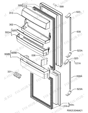 Взрыв-схема холодильника Aeg Electrolux S83408CTM0 - Схема узла Door 003